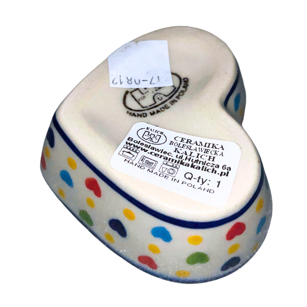 kalich polish pottery heart box with lid unikat hearts - Polish